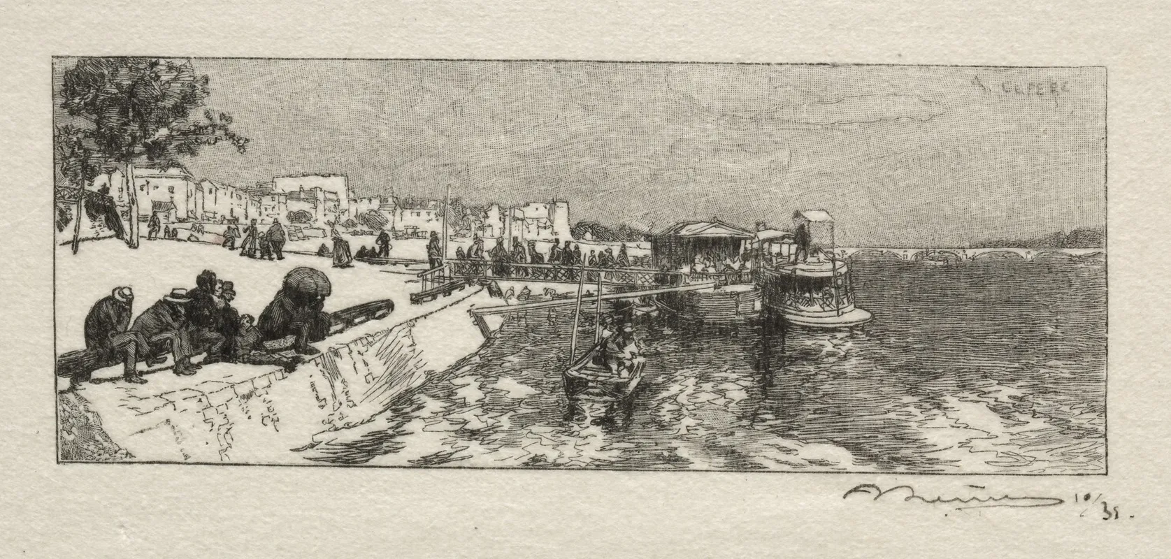 Embarcadere A Bercy Wall Art by Auguste Louis Lepère - High-Resolution Digital Print