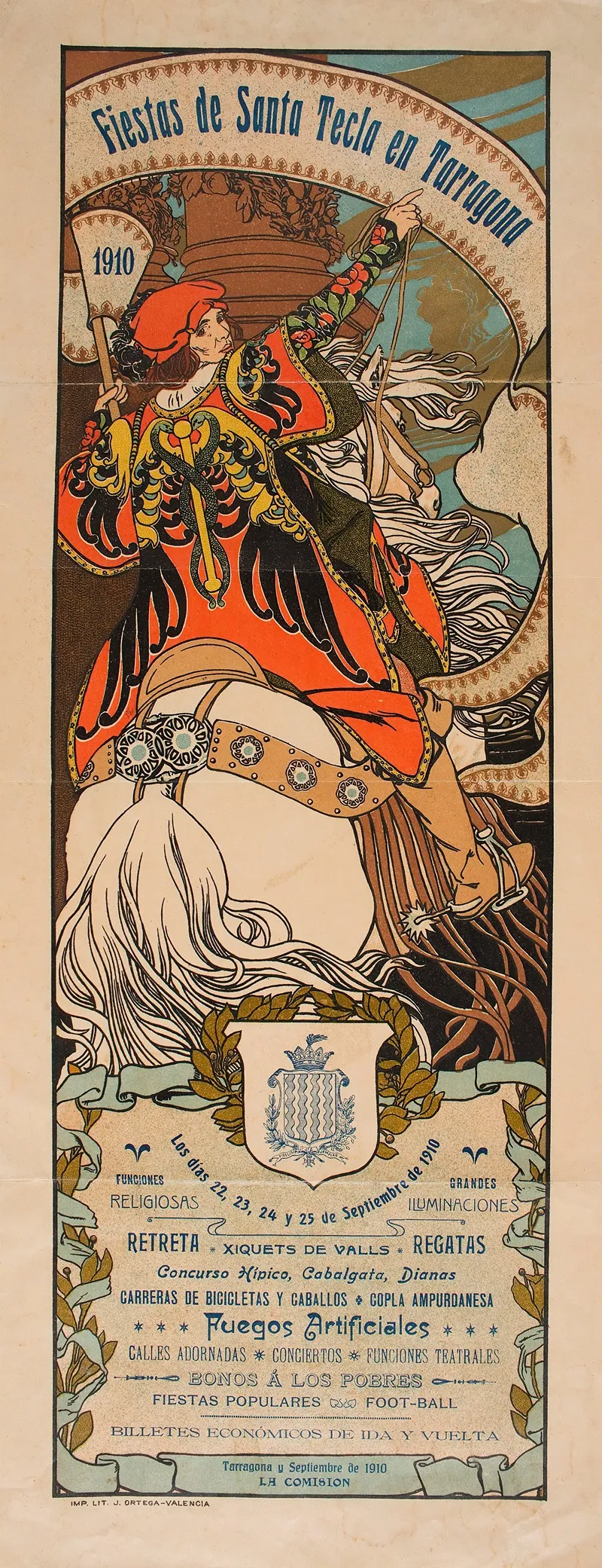 Fiestas De Santa Tecla En Tarragona 1910 Wall Art by José Mongrell - High-Resolution Digital Print