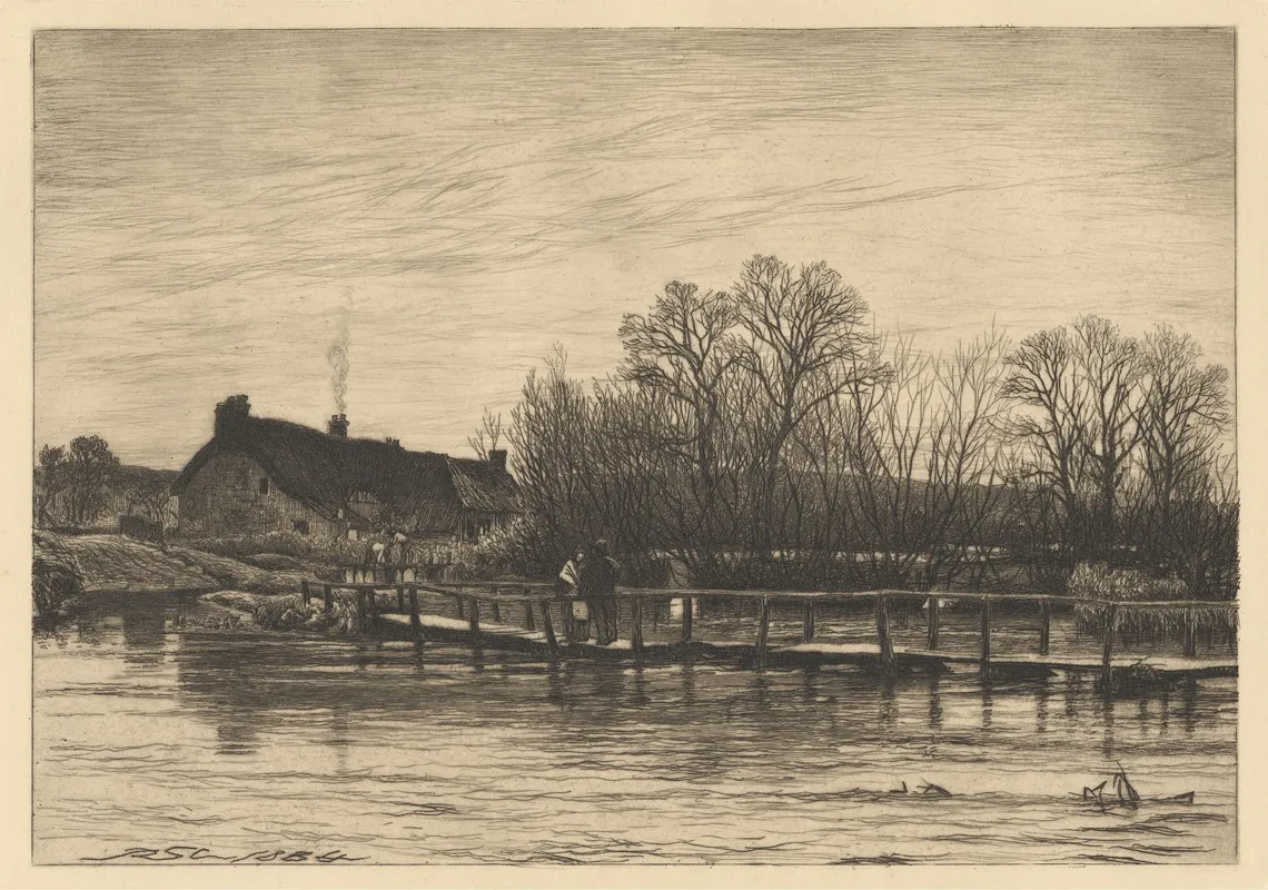 Footbridge Over The Wiley Wall Art by Richard Samuel Chattock - High-Resolution Digital Print