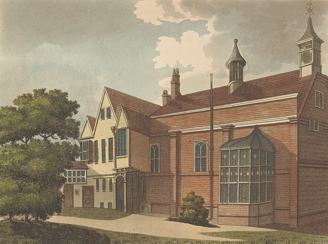 Garden Front Of Furnivals Inn Wall Art by Samuel Ireland - High-Resolution Digital Print