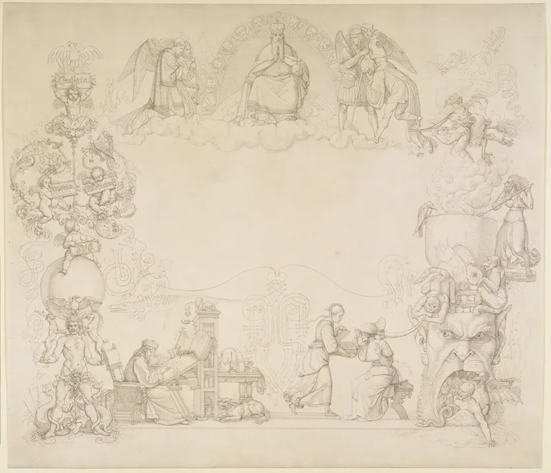 Goethes Faust Titelblatt In Arabesken 2 Wall Art by Peter von Cornelius - High-Resolution Digital Print
