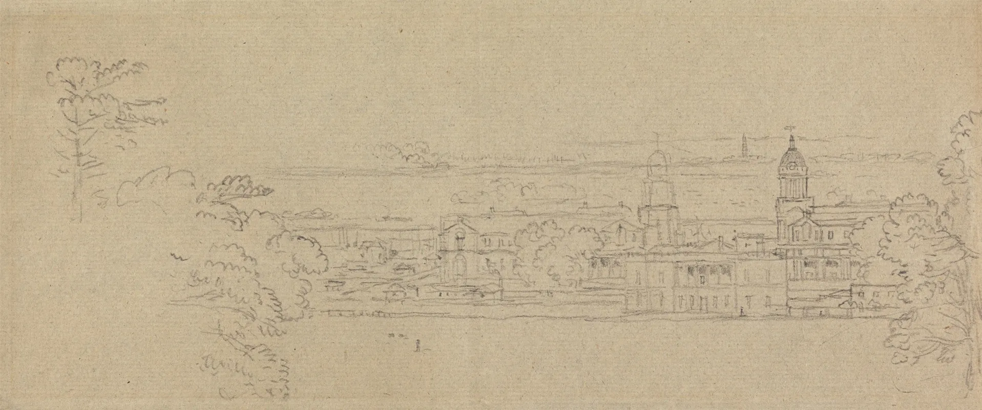 Greenwich From The Park Wall Art by Benjamin West - High-Resolution Digital Print