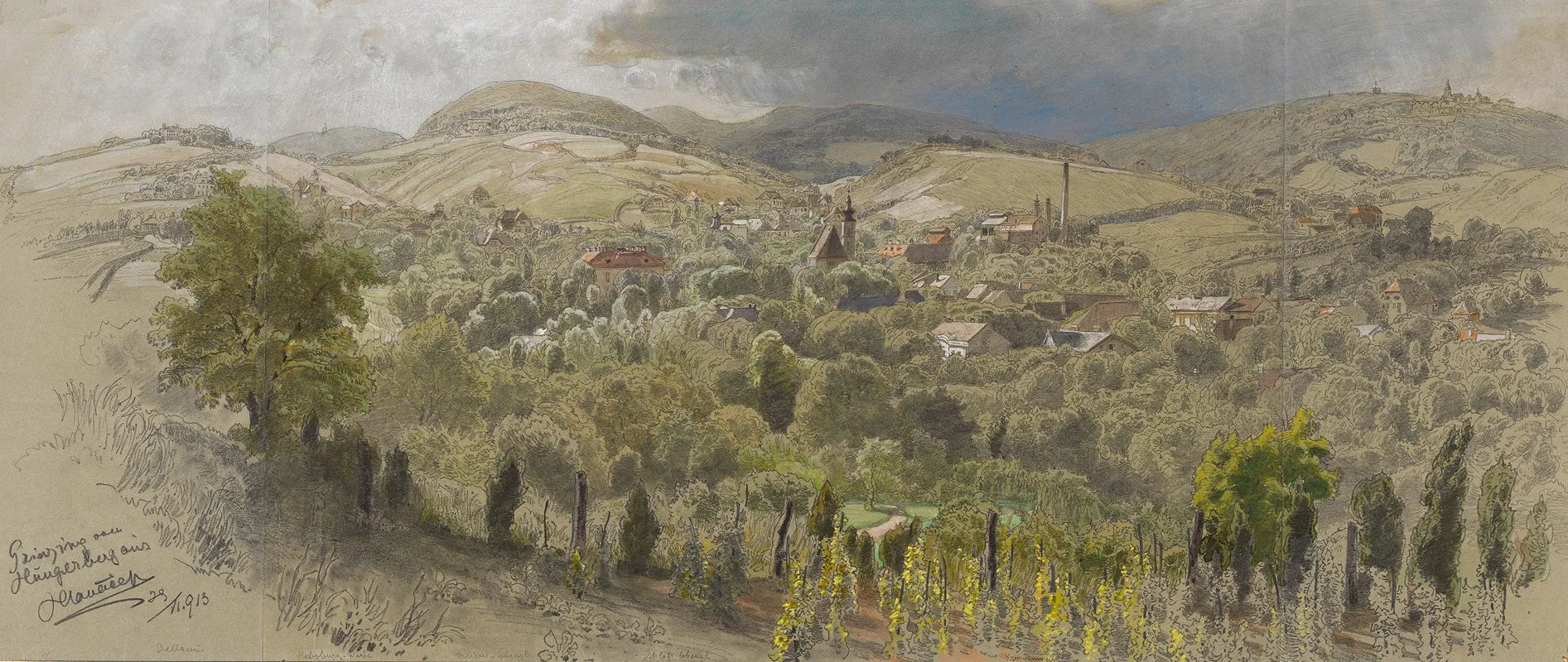 Grinzing Vom Hungerberg Aus Wall Art by Anton Hlavacek - High-Resolution Digital Print