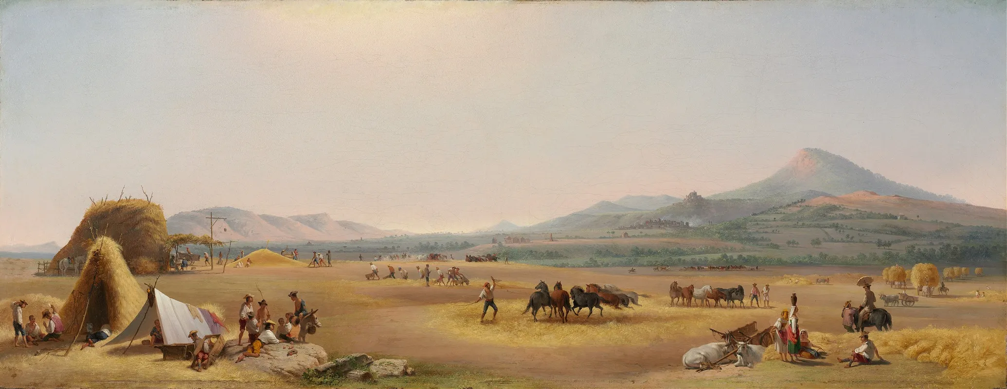 Harvest On The Roman Campagna Wall Art by John Gadsby Chapman - High-Resolution Digital Print