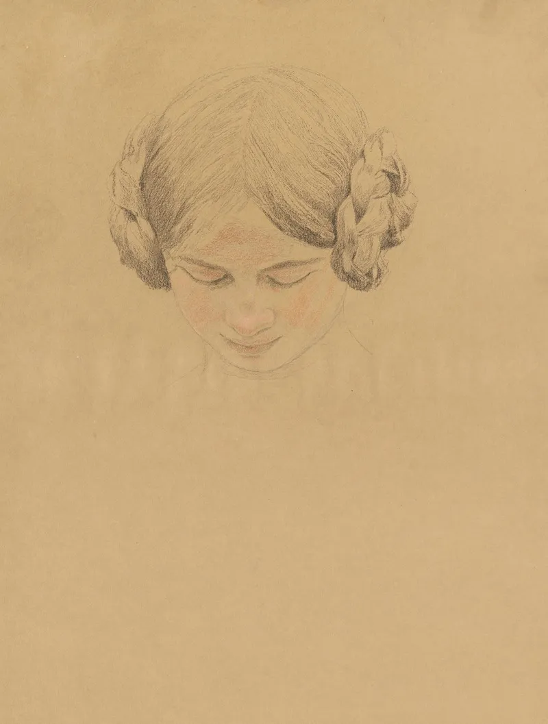 Head Of A Girl 33 Wall Art by Otto Greiner - High-Resolution Digital Print