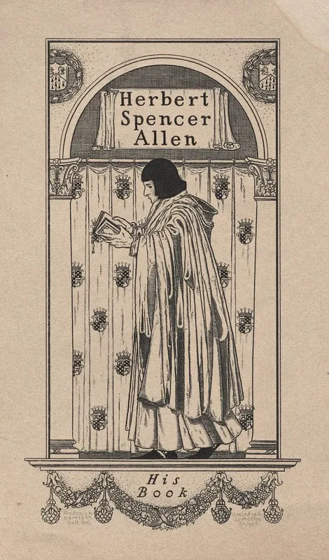 Herbert Spencer Allen His Book Inscribed 2 Wall Art by Frederick Garrison Hall - High-Resolution Digital Print