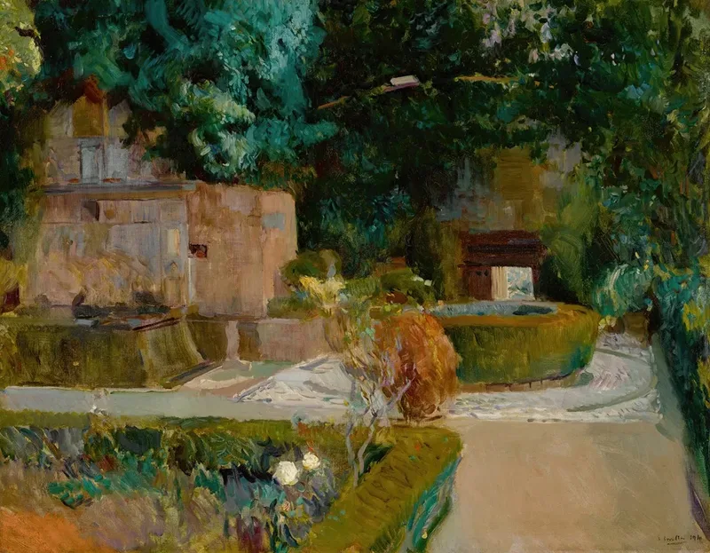 Jardin De Los Adarves Alhambra Granada Wall Art by Joaquín Sorolla - High-Resolution Digital Print
