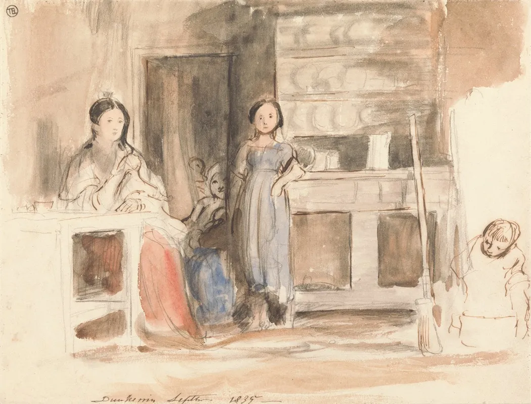 Kitchen Scene Dunkerrin September 1835 Wall Art by Sir David Wilkie - High-Resolution Digital Print