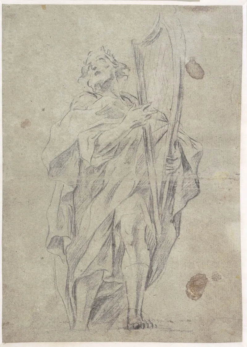 Kong David Med Sin Harpe Wall Art by Giovanni Battista Beinaschi - High-Resolution Digital Print