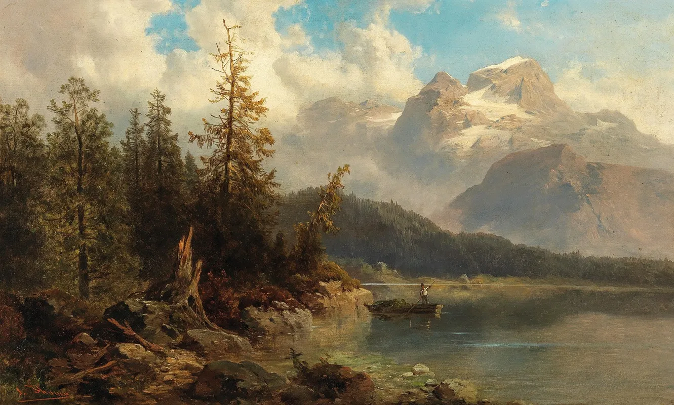 Lake Gosau With The Dachstein Wall Art by Josef Thoma - High-Resolution Digital Print