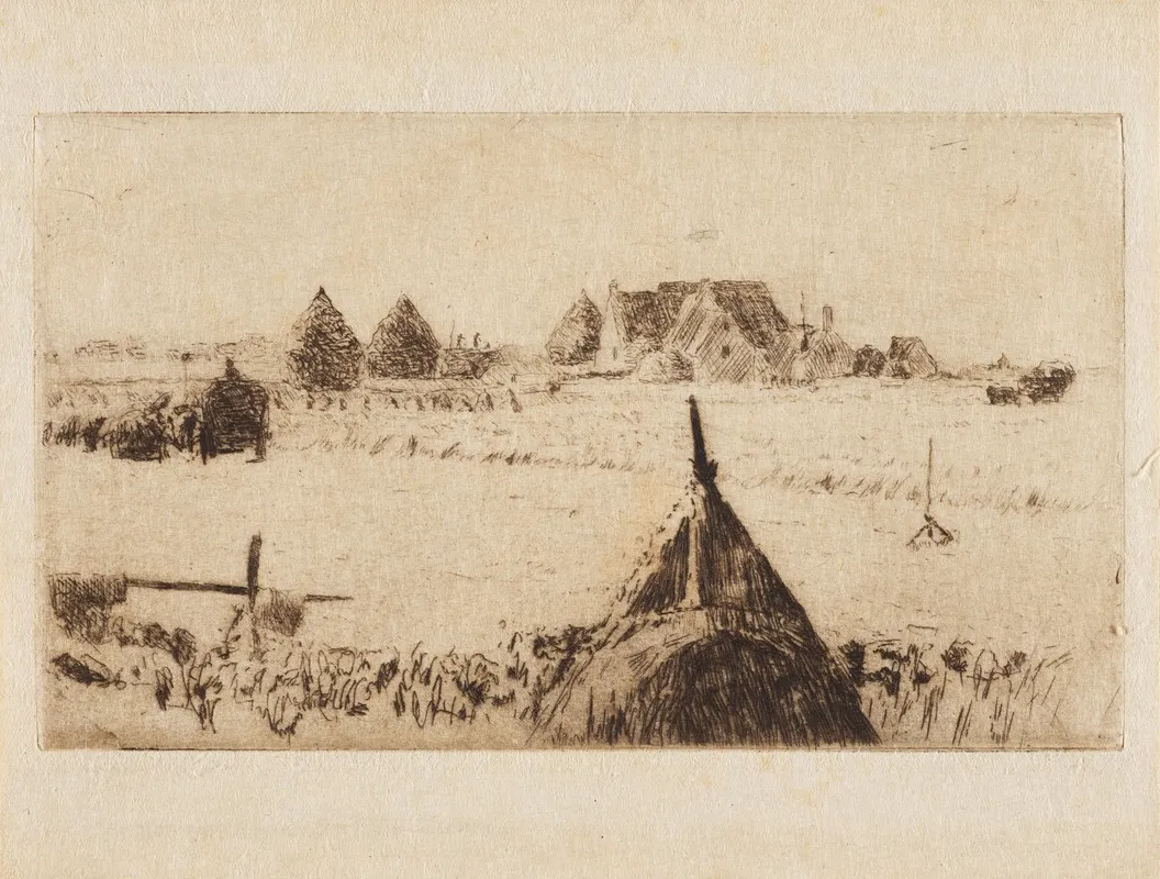 Landschap Met Hooimijten Wall Art by Alfred William Finch - High-Resolution Digital Print