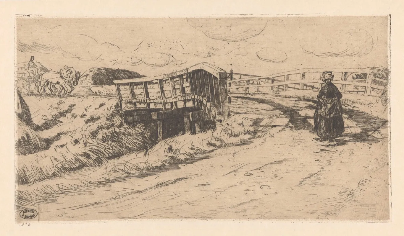 Landweg Met Brug Wall Art by Pieter Dupont - High-Resolution Digital Print