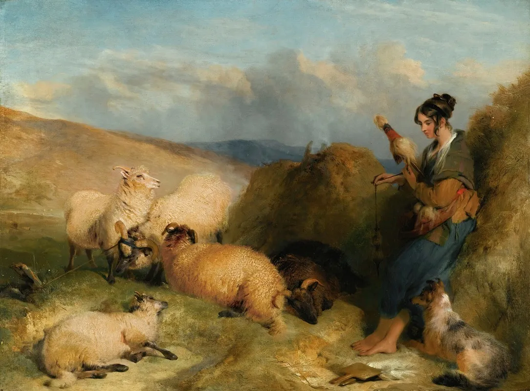 Lassie Herding Sheep Wall Art by Sir Edwin Henry Landseer - High-Resolution Digital Print