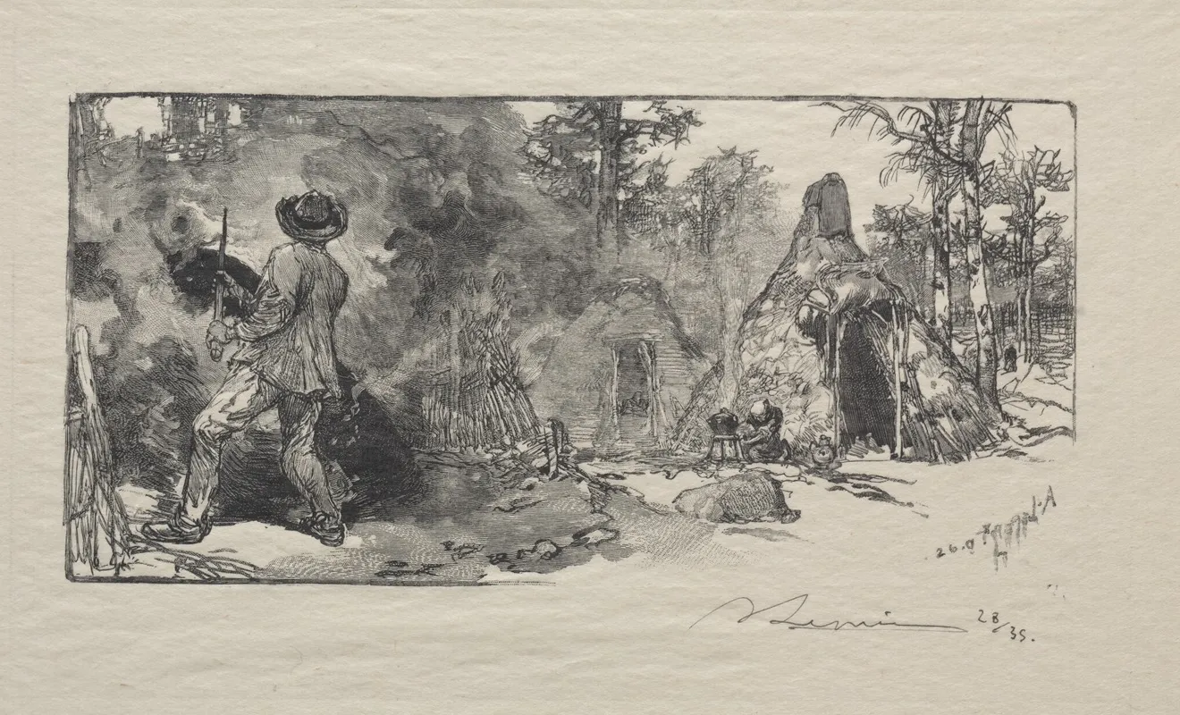 Les Charbonniere Wall Art by Auguste Louis Lepère - High-Resolution Digital Print
