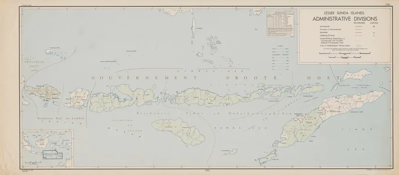 Lesser Sunda Islands Administrative Divisions Wall Art by Office of Strategic Services - High-Resolution Digital Print