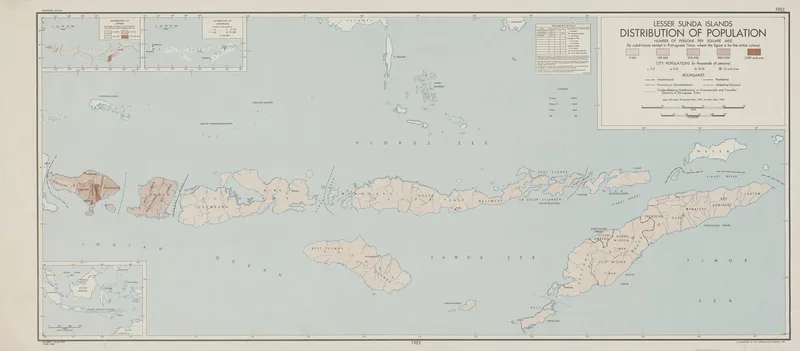 Lesser Sunda Islands Distribution Of Population Wall Art by Office of Strategic Services - High-Resolution Digital Print