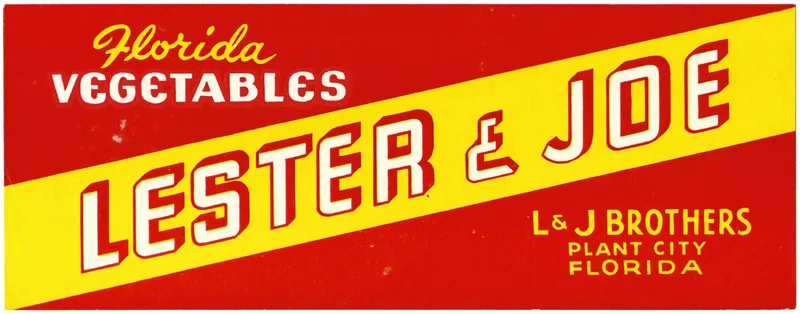 Lester And Joe Florida Vegetables Label Wall Art by Anonymous - High-Resolution Digital Print