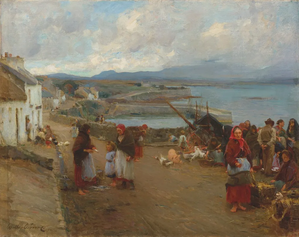 Life In Connemara A Market Day Wall Art by Walter Frederick Osborne - High-Resolution Digital Print