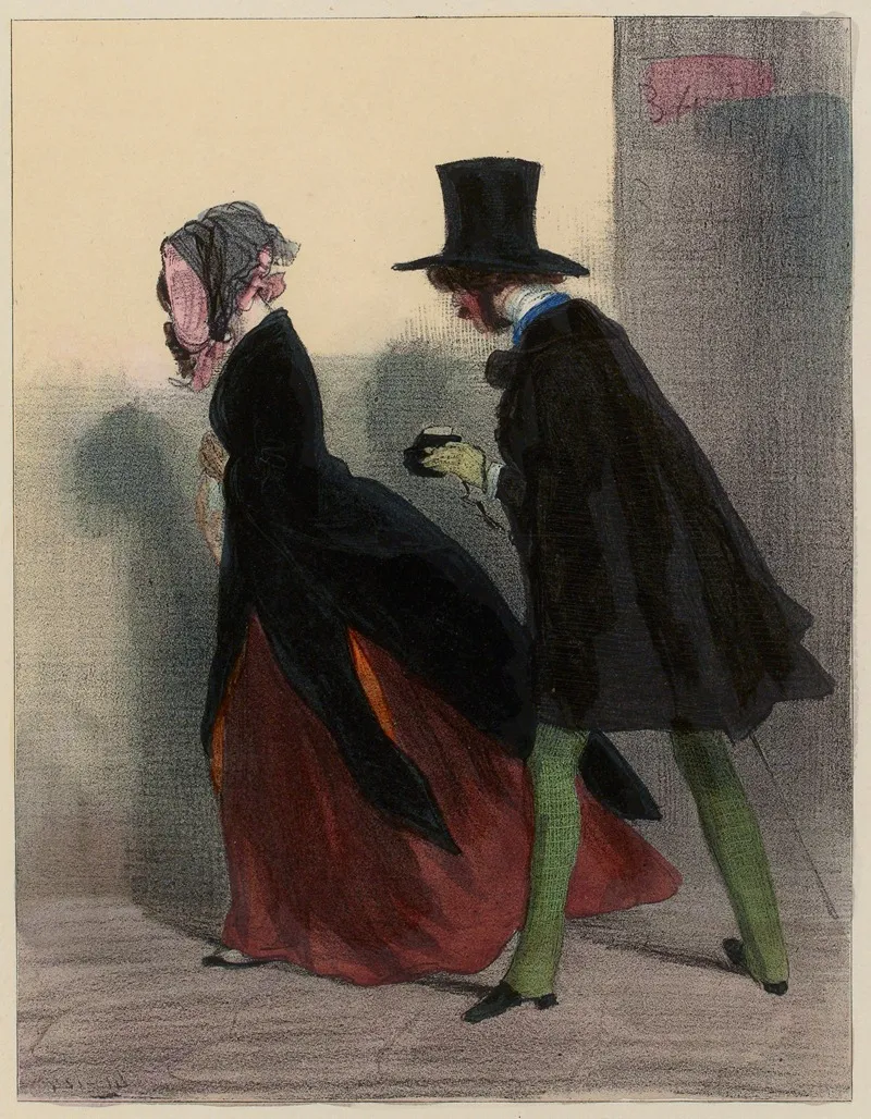 Madame Madame Un Billet De Bal Pour Un Baiser De Vous Wall Art by Paul Gavarni - High-Resolution Digital Print
