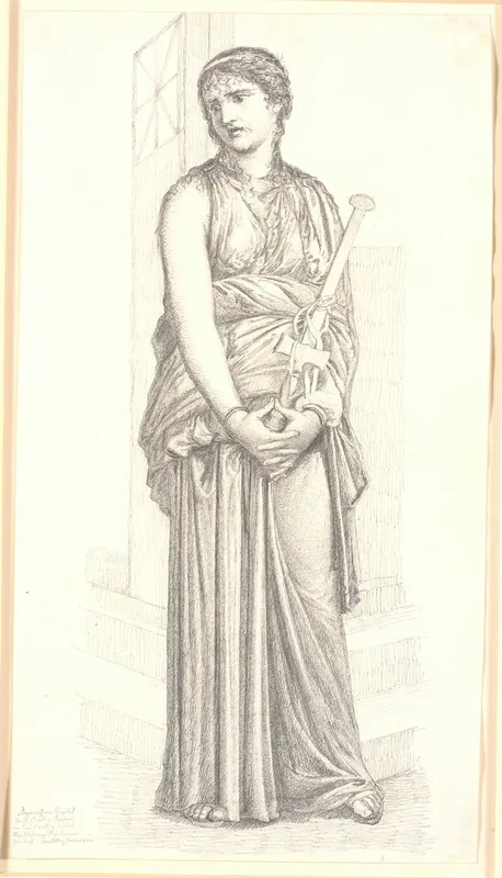 Medea Med Svaerdet I Handen Hel Figur Wall Art by Christen Købke - High-Resolution Digital Print