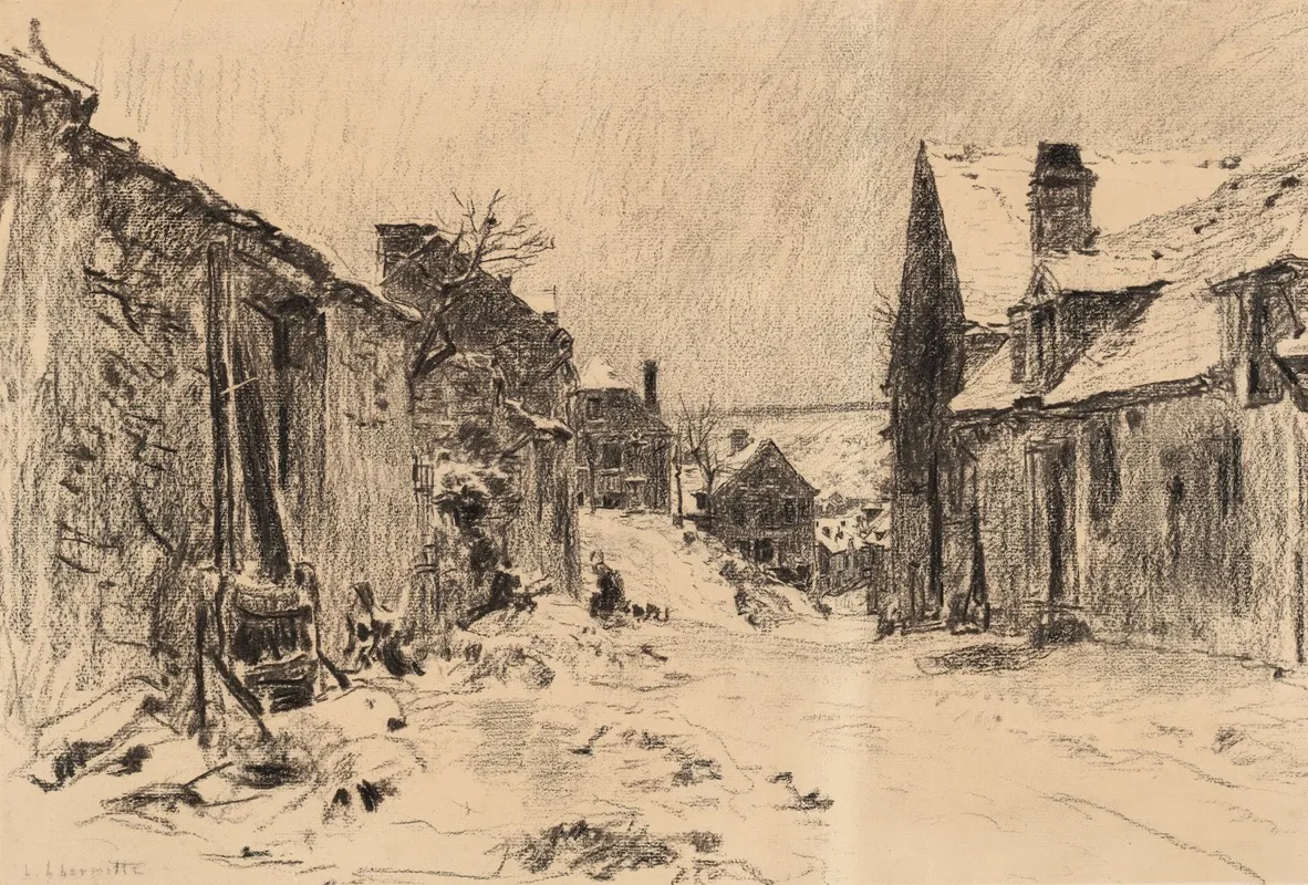 Mont Saint Pere Sous La Neige Ou Effet De Neige Wall Art by Léon Augustin Lhermitte - High-Resolution Digital Print