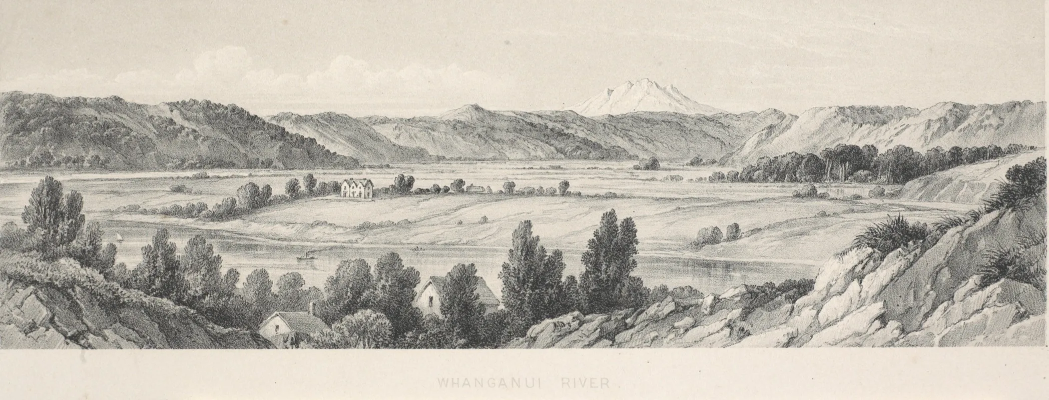 New Zealand Graphic And Descriptive Plate I Whanganui River Wall Art by Charles Decimus Barraud - High-Resolution Digital Print