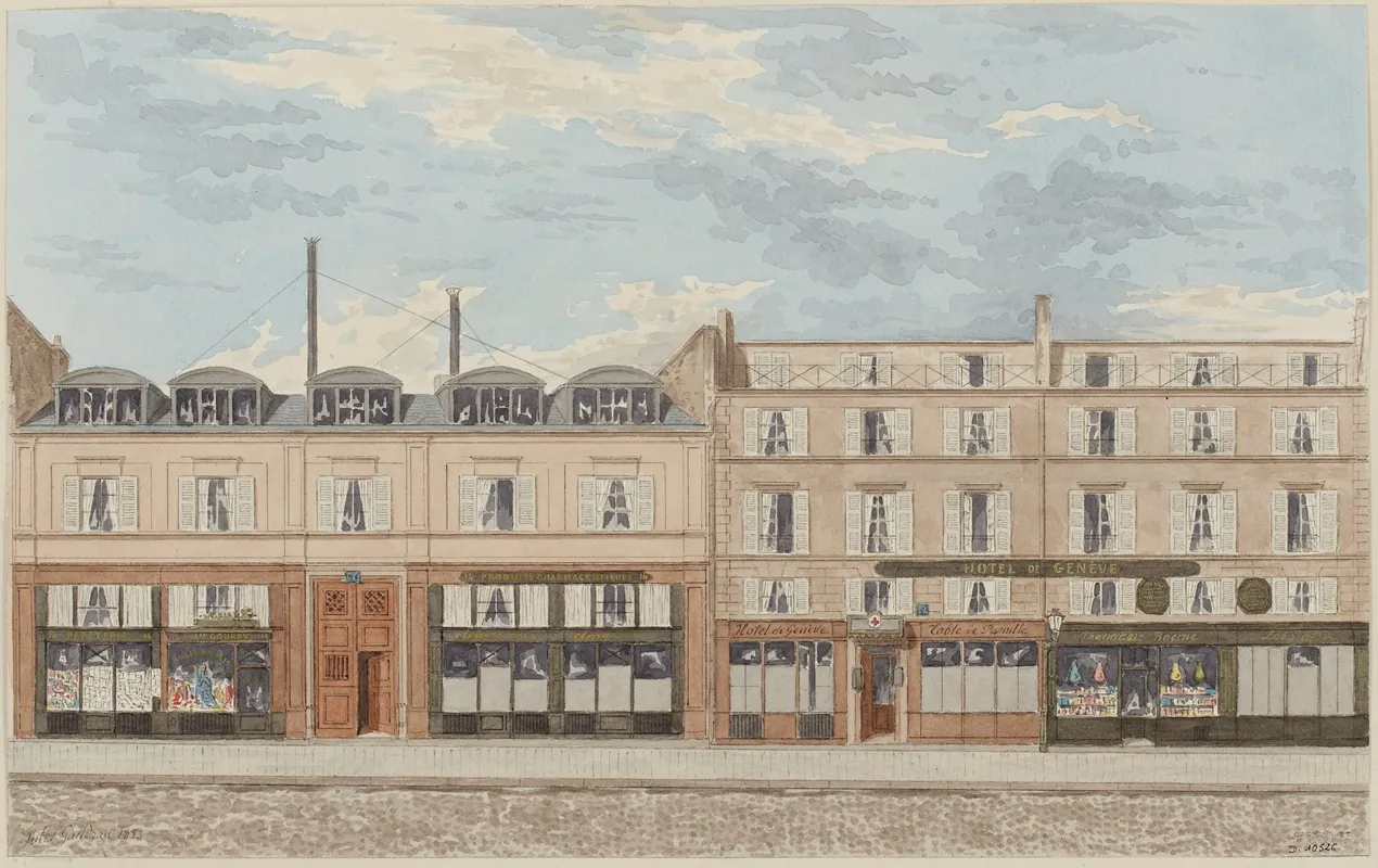 Numeros 12 Et 14 De La Rue Racine 6eme Arrondissement Wall Art by Jules Gaildrau - High-Resolution Digital Print