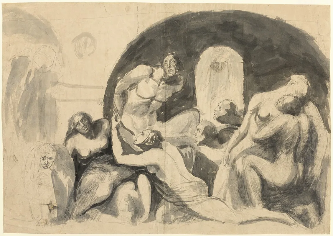 One Cycle Of Hell Wall Art by Circle of Henry Fuseli - High-Resolution Digital Print