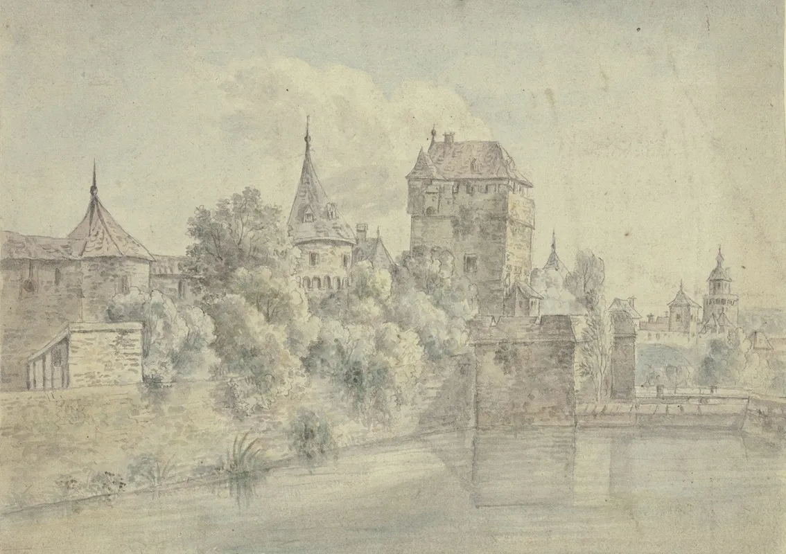 Partie Am Schneidwall In Frankfurt Am Main Wall Art by Johann Caspar Zehender - High-Resolution Digital Print