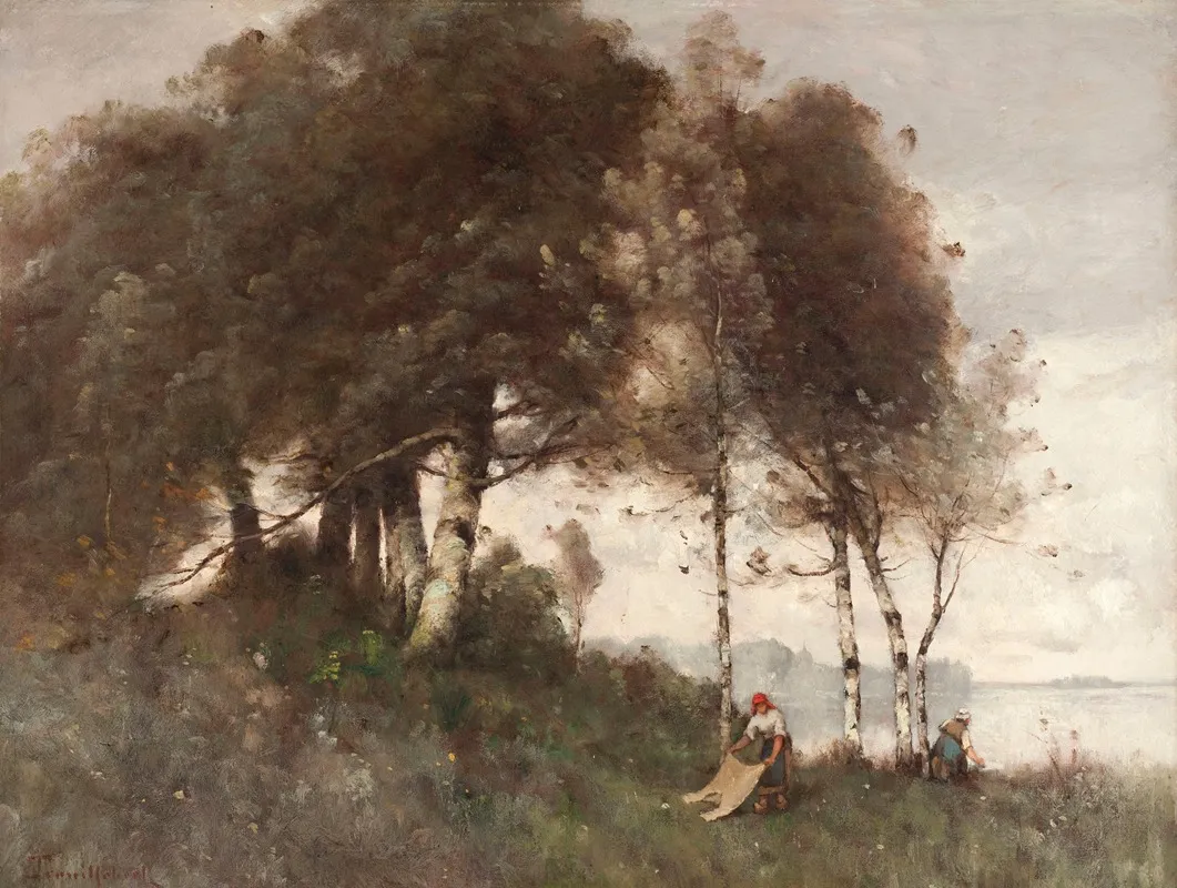 Paysage Aux Lavandieres Wall Art by Paul Désiré Trouillebert - High-Resolution Digital Print