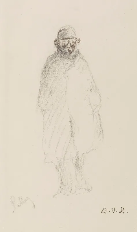 Personnage Coiffe Dun Chapeau En Pied De Face Wall Art by Georges Hugo - High-Resolution Digital Print