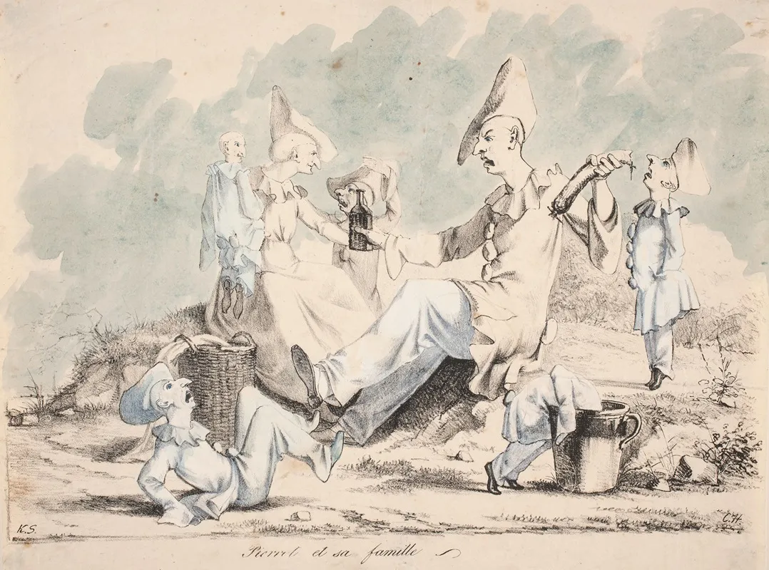 Pierrot Et Sa Familie Wall Art by Christian Holm - High-Resolution Digital Print