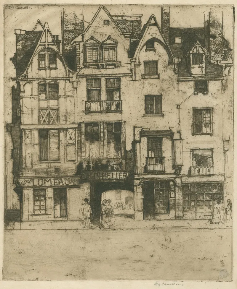 Place Plumereau Tours Wall Art by David Young Cameron - High-Resolution Digital Print