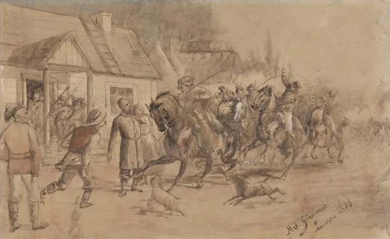 Raid On Soplicowo Illustration To Pan Tadeusz By Adam Mickiewicz Wall Art by Maksymilian Gierymski - High-Resolution Digital Print