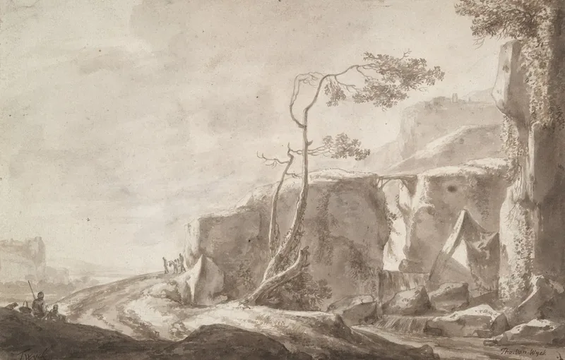 Rocky Landscape With A Stream Wall Art by Thomas Wijck - High-Resolution Digital Print