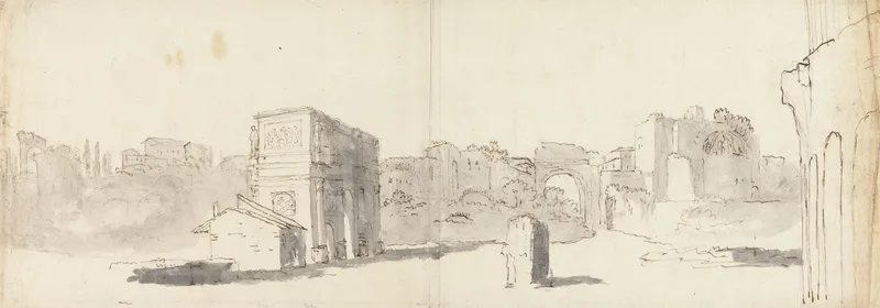 Rome A View Of The Arch Of Constantine With Other Ruins Wall Art by James Barry - High-Resolution Digital Print