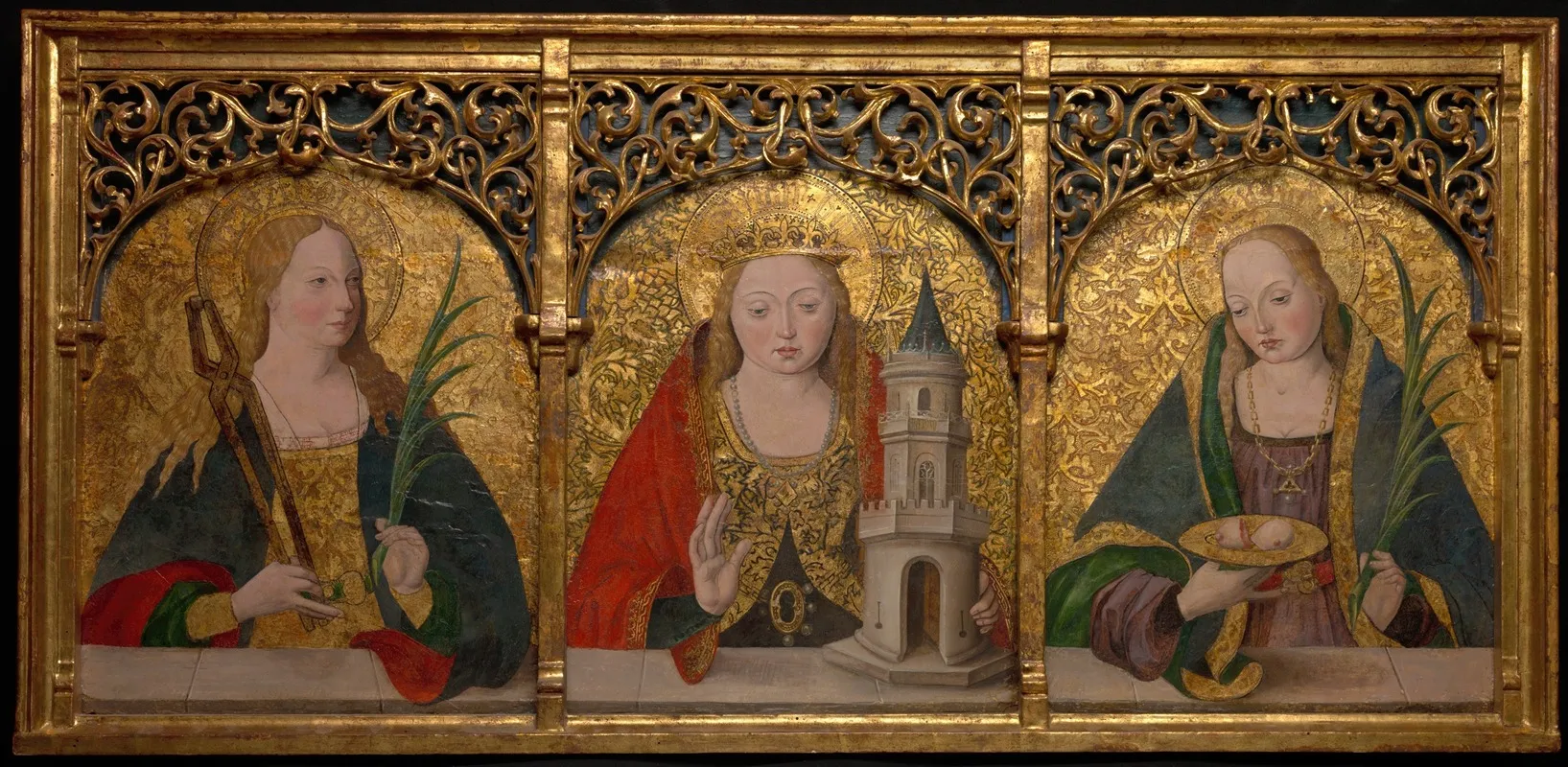 Saints Apollonia Barbara And Agatha Wall Art by Master Alejo - High-Resolution Digital Print