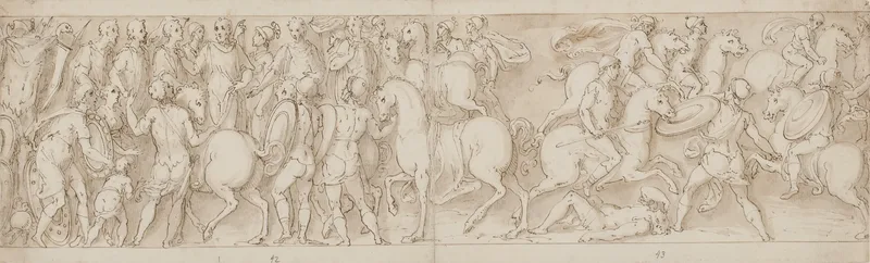 Sarmaterne Underkaster Sig Kejseren Romerne Angriber Barbarer Wall Art by Giovanni Guerra - High-Resolution Digital Print