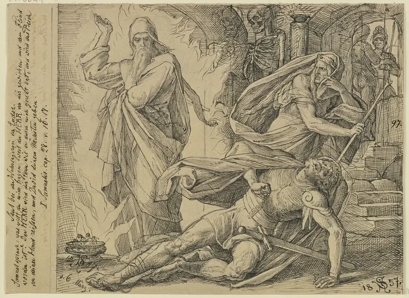 Saul Bei Der Wahrsagerin Von Endor 2 Wall Art by Julius Schnorr von Carolsfeld - High-Resolution Digital Print