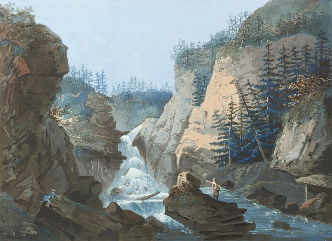 Schlucht Mit Wasserfall Wall Art by Caspar Wolf - High-Resolution Digital Print