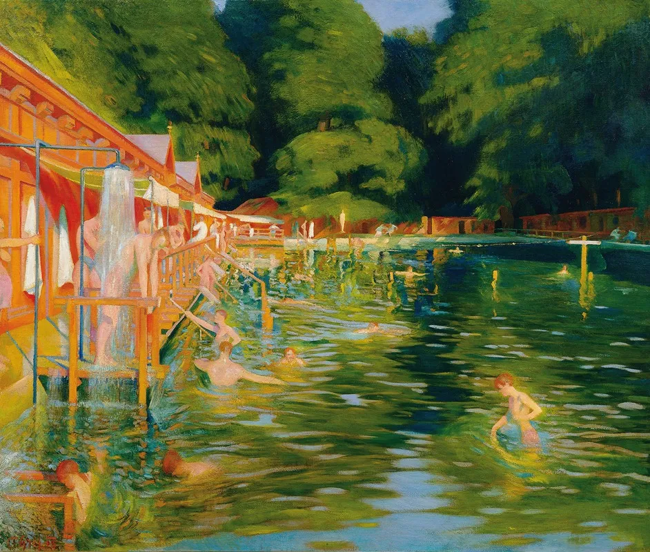 Schwimmbad Wall Art by Ludwig Ferdinand Graf - High-Resolution Digital Print
