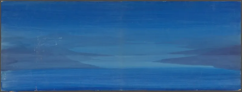 Seascape In Blue Teal Indigo Wall Art by Anonymous - High-Resolution Digital Print