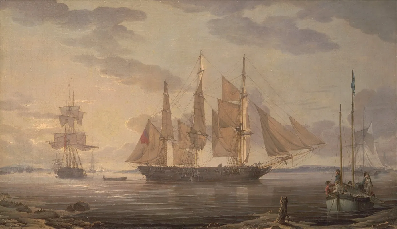 Ships In Harbor Wall Art by Robert Salmon - High-Resolution Digital Print