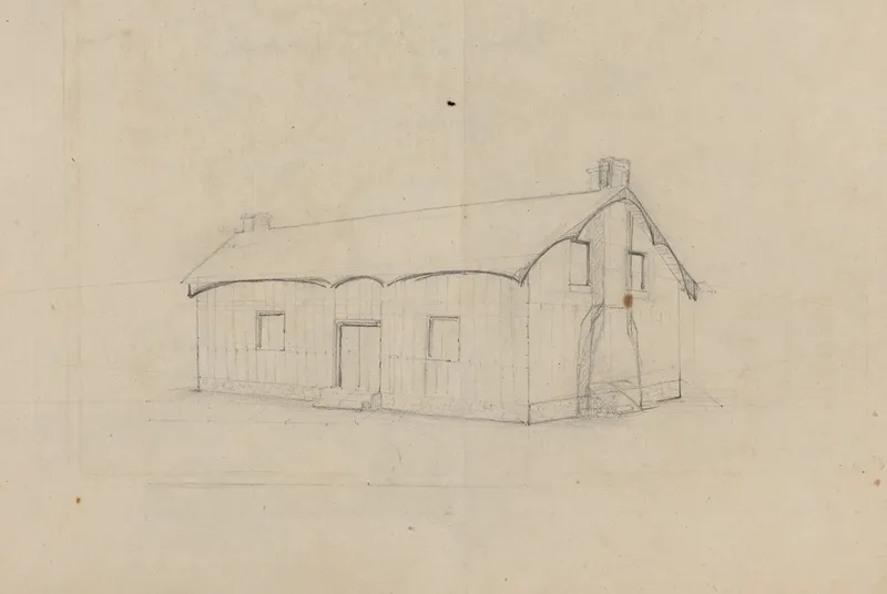 Sketch Of A Cabin Wall Art by David English Henderson - High-Resolution Digital Print