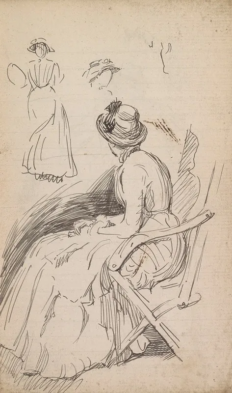 Sketchbook Drawing 17 Wall Art by Charles Samuel Keene - High-Resolution Digital Print