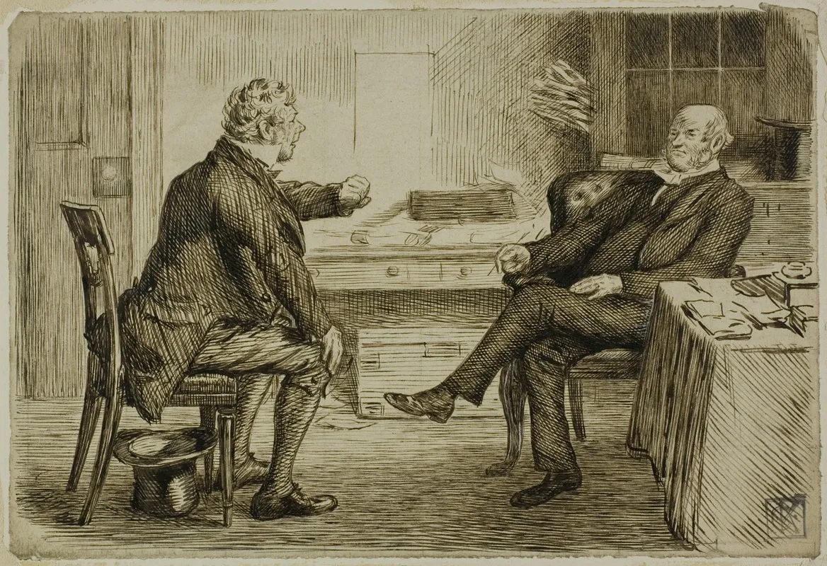 Solicitor And Client Wall Art by Charles Samuel Keene - High-Resolution Digital Print