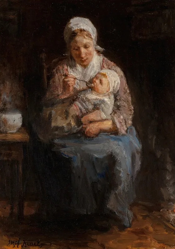 Sollicitude Maternelle Maternal Solicitude Wall Art by Jozef Israëls - High-Resolution Digital Print