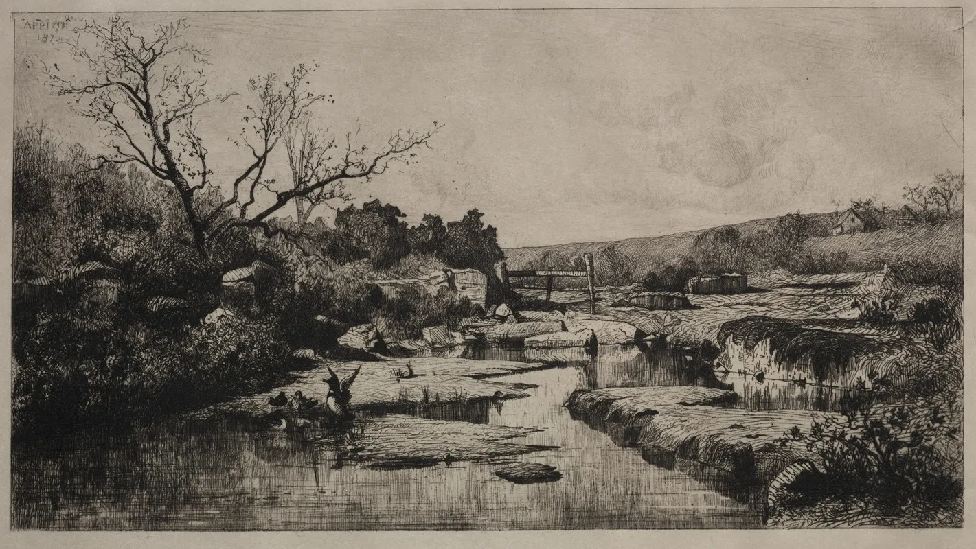 Source Of The Albarine Wall Art by Adolphe Appian - High-Resolution Digital Print