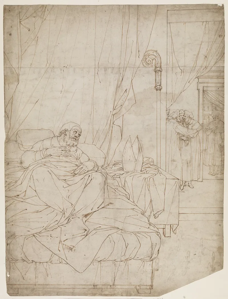 St Ambrose On His Deathbed Wall Art by Camillo Procaccini - High-Resolution Digital Print