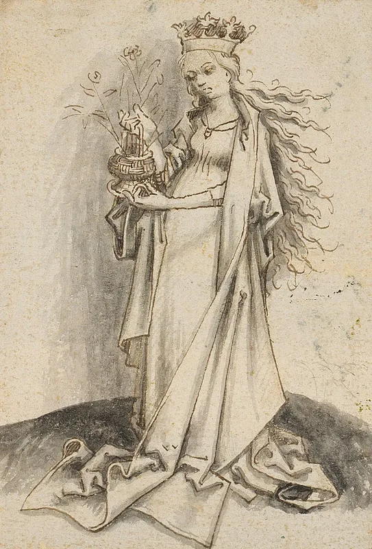 St Dorothea Wall Art by Workshop of Hans Holbein the elder - High-Resolution Digital Print